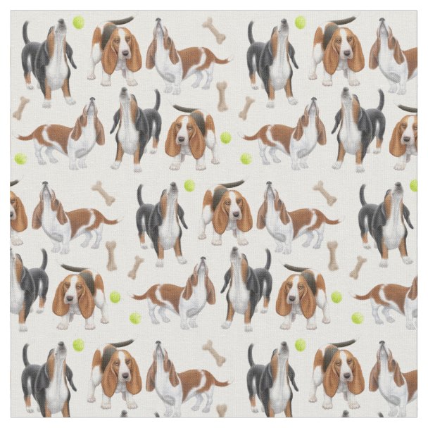 Howling Basset Hound Dogs Fabric Zazzle