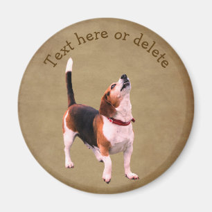 Cute Howling Beagle Personalized Magnet
