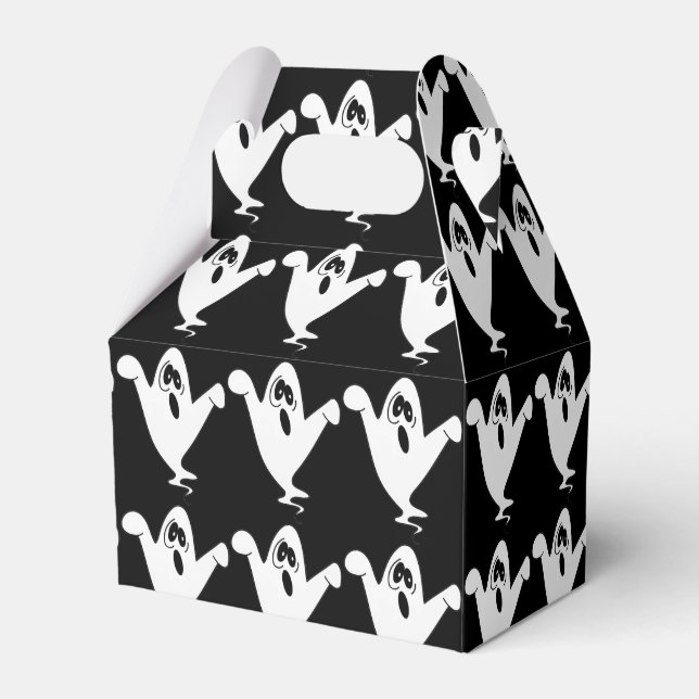 Cute Howling Ghost Halloween Favor Boxes (Back Side)