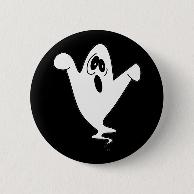 Cute Howling Ghost Halloween Pinback Button (Front)