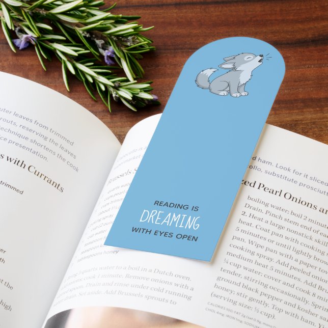 Cute Howling Wolf Pup Blue Bookmarks (Book)