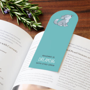 Cute Howling Wolf Pup Green Bookmarks