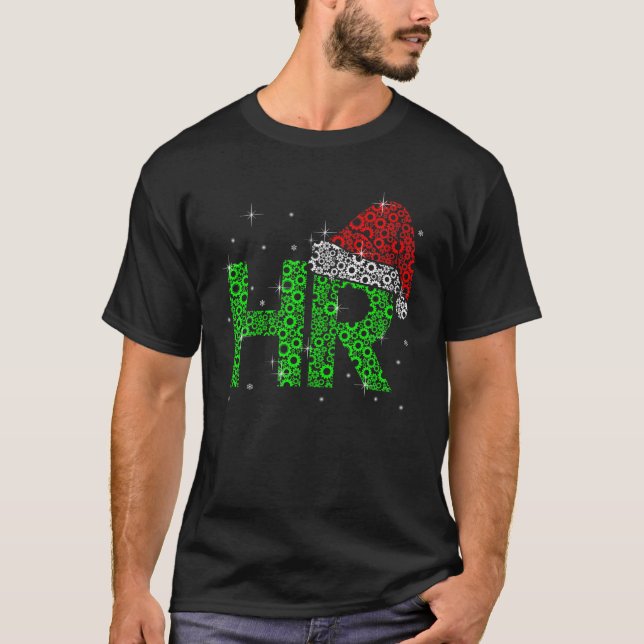 Cute HR Santa Hat Human Resource Jobs Christmas Xm T-Shirt (Front)