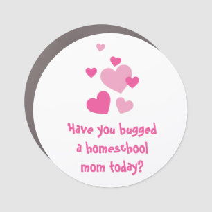 Cute Hug a homeschool mom hearts Car Magnet