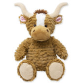 Cute & Hug-able Longhorn Cow Plush Stuffed Animal (Front w/o shirt)