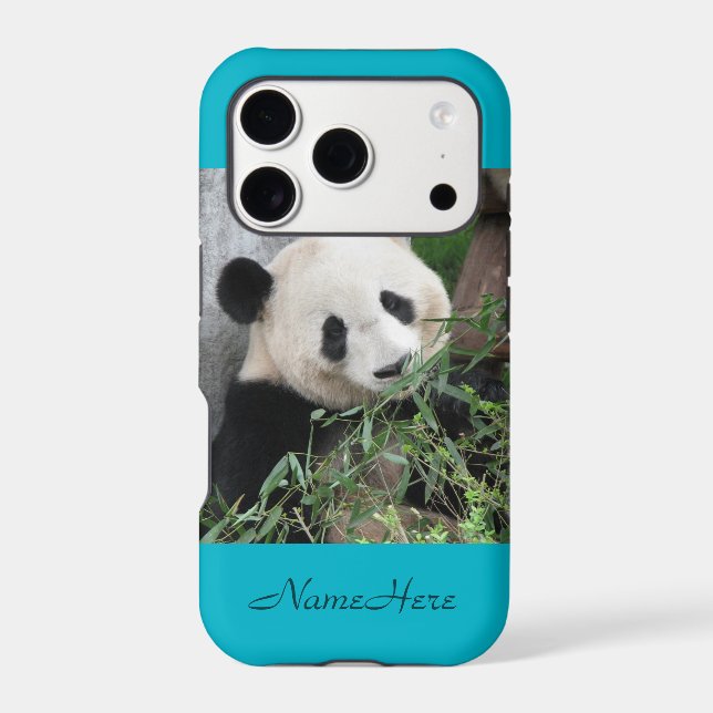 Cute Huggable Giant Panda Blue Case-Mate iPhone Case (Back)