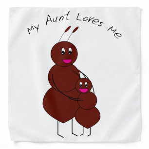 Cute Hugging Aunt and Niece Family Ant Cartoon Bandana