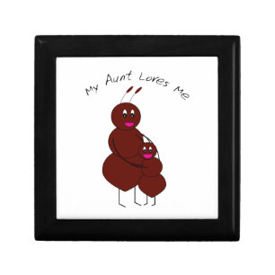 Cute Hugging Aunt and Sweet Family Ant Cartoon Jewelry Box