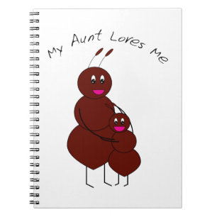 Cute Hugging Aunt and Sweet Family Ant Cartoon Notebook