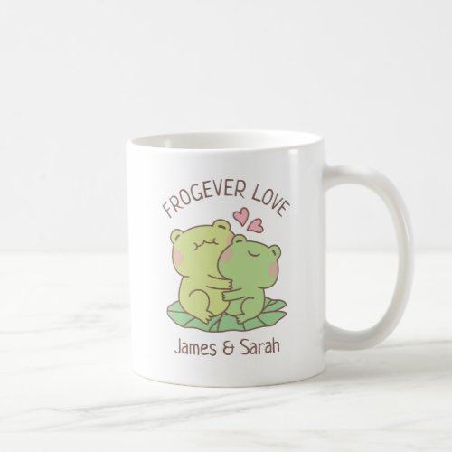 Cute Hugging Frogs Frogever Love Valentines Pun Coffee Mug