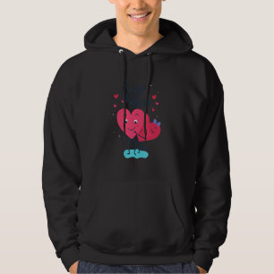 Cute Hugs And Kisses Hearts Love Couples Hoodie