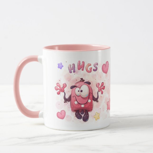 Cute Hugs & Boo Monsters Mug (Left)