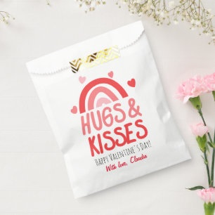 Cute Hugs & Kisses Happy Valentine's Day Favor Bag