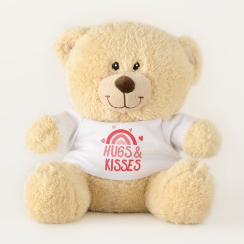 Cute Hugs  Kisses Valentines Day Personalized Teddy Bear