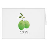 Cute Hugs &amp; Love Card - Olive You! at Zazzle