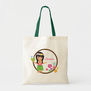 Cute Hula Girl Hawaiian Luau Themed Tote Bag