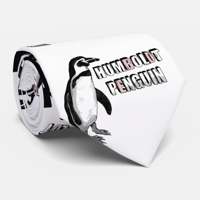 Cute Humboldt penguin Neck Tie (Rolled)