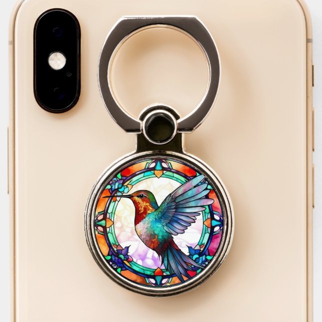 Cute humming bird lovers  phone ring stand (Close Up)