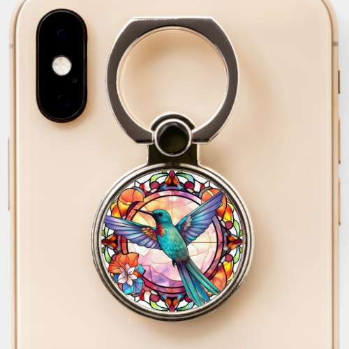 Cute humming bird lovers  phone ring stand