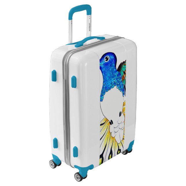 Cute Hummingbird Art Luggage (Rotated Left)