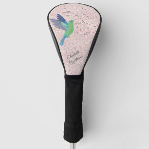 Cute Hummingbird Cherry Blossom Add Name Golf Head Cover