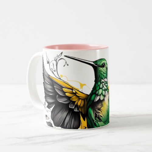 Cute Hummingbird collection of Kitchen Two_Tone Coffee Mug