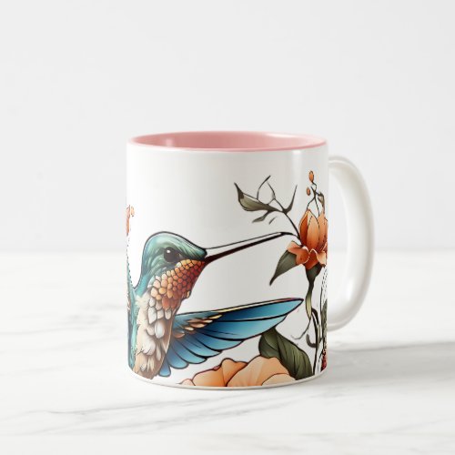 Cute Hummingbird Collection of Two_Tone Coffee Mug