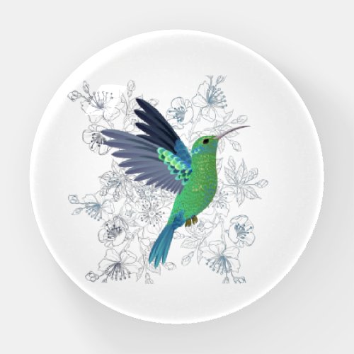 Cute Hummingbird Floral Paperweight