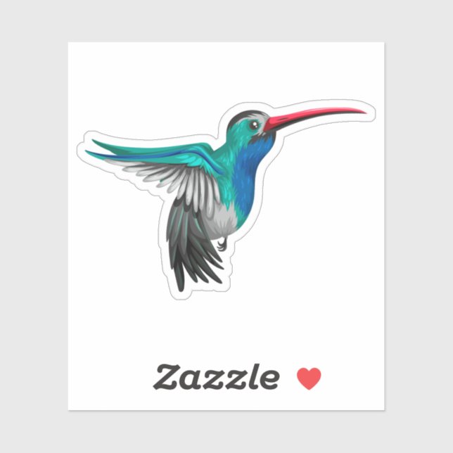 Cute hummingbird illustration sticker (Sheet)