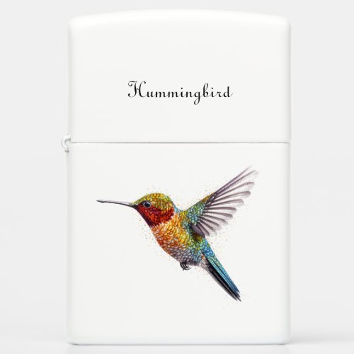 Cute hummingbird in flight Zippo Lighter