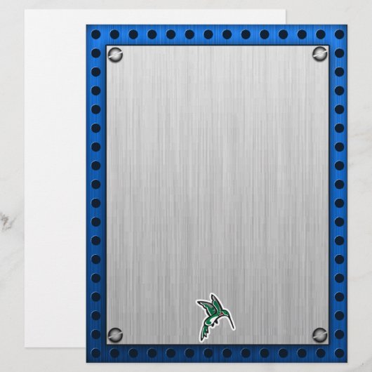 Cute Hummingbird; Metal-look (Front/Back)