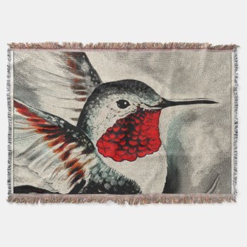 Cute Hummingbird Throw Blanket by EveyArtStore at Zazzle