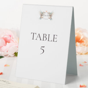 Cute Hummingbird Wedding Table Number Card Tent