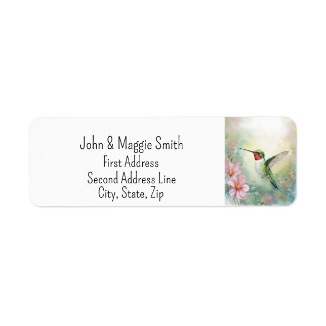 Cute Hummingbird Wildlife Nature Animal Art Label (Front)