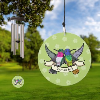 Cute Hummingbirds Add Your Text Colorful Cartoon