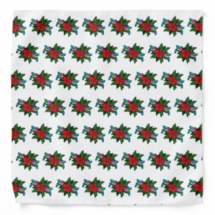 Cute Hummingbirds on Hibiscus Flower Cartoon - W Bandana