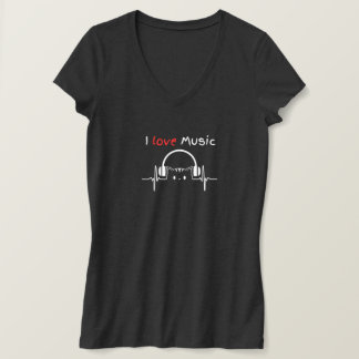 Cute Humor Funny Cat Lovers Love Pet Music V-Neck T-Shirt