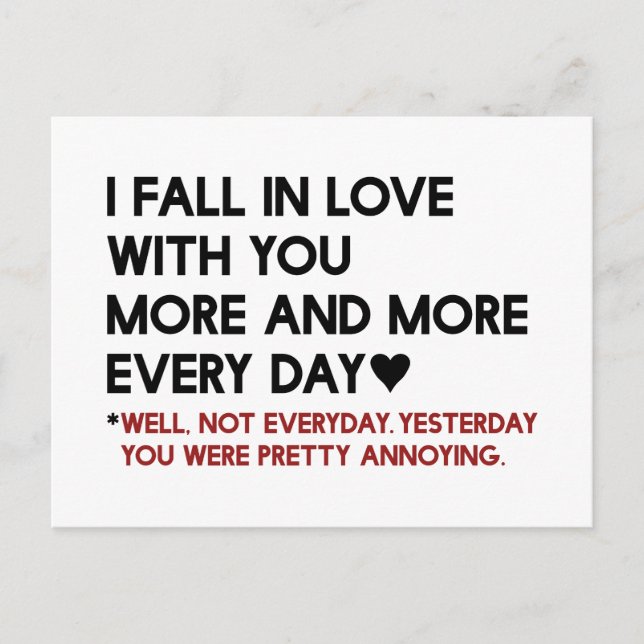 Cute Humorous Funny Valentine's Day Gift Card (Front)