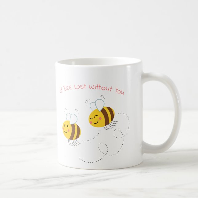Cute Humorous Illustrated Bee Cup (Right)
