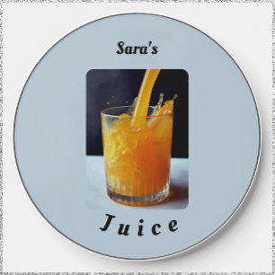 Cute Humorous Orange Juice Photo Wireless Charger