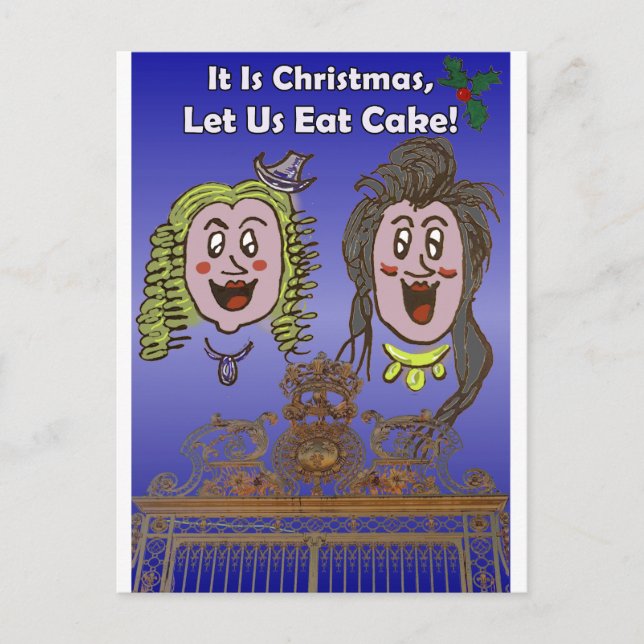 Cute, Humorous VersailleCartoon Christmas Postcard (Front)