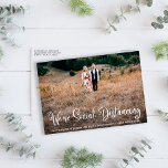 Cute Humorous Wedding Postponement Postcard<br><div class="desc">Cute Humorous Wedding Postponement or Date Change Postcard featuring your photo and trendy script lettering to let your guest know - in a fun way - that you're social distancing right now. There is an optional filter to help set off the white text at the bottom; it can be turned...</div>