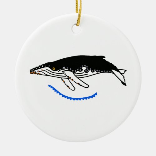 Cute Humpback WHALE _Animal lover _ Wildlife _  Ceramic Ornament