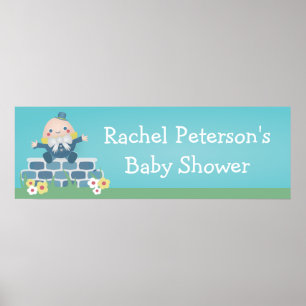 Cute Humpty Dumpty Baby Shower Party Banner Poster