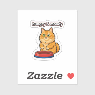 Cute Hungry and Moody Orange Cat Meme sticker