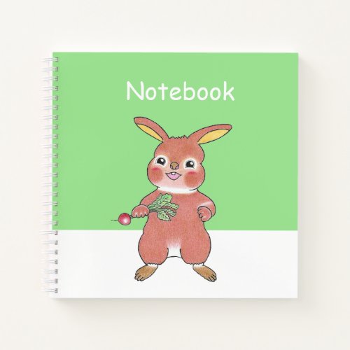 Cute Hungry Bunny  Square Custom Notebook 
