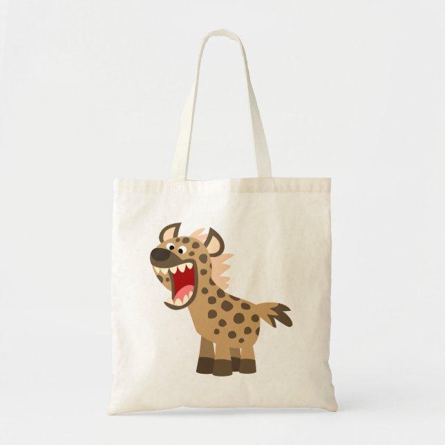Cute Hungry Cartoon Hyena Tote Bag (Front)