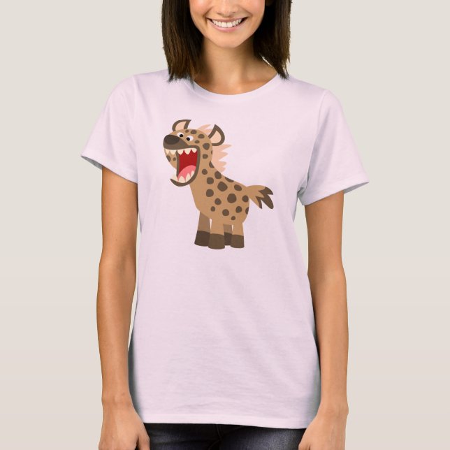 Cute Hungry Cartoon Hyena Women T-Shirt (Front)