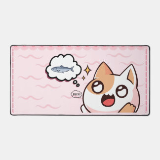 Cute Hungry Cat Desk Mat