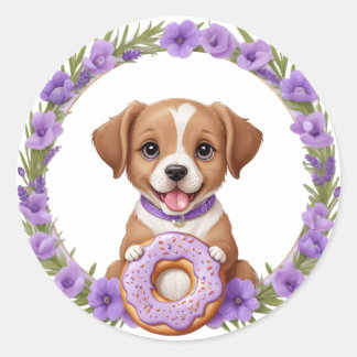 Cute Hungry Lavender Puppy Sticker